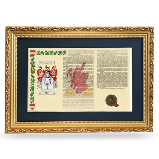 Gibby Deluxe Armorial Landscape Framed - Gold