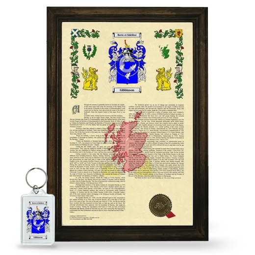 Gibbinson Framed Armorial History and Keychain - Brown