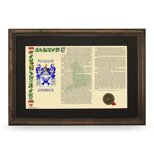 MacGiddonay Deluxe Armorial Landscape Framed - Brown