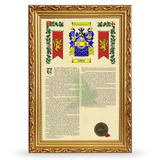 Geffent Armorial History Framed - Gold
