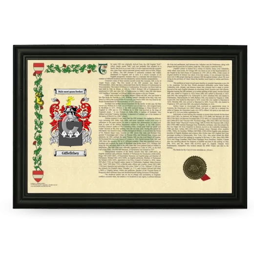 Giffefithey Armorial Landscape Framed - Black