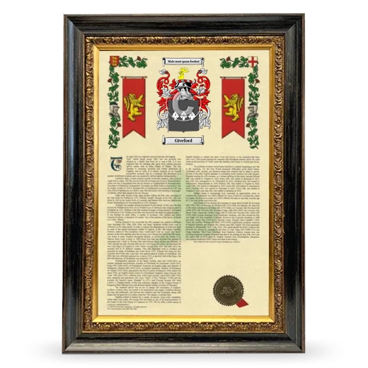 Giveford Armorial History Framed - Heirloom