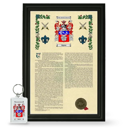 Gigoux Framed Armorial History and Keychain - Black