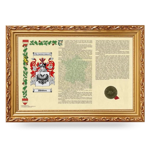 Jillebères Armorial Landscape Framed - Gold