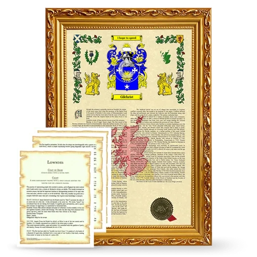 Gilchrist Framed Armorial History and Symbolism - Gold