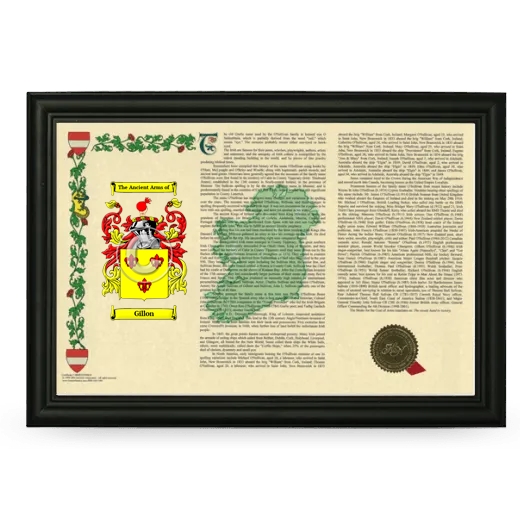 Gillon Armorial Landscape Framed - Black