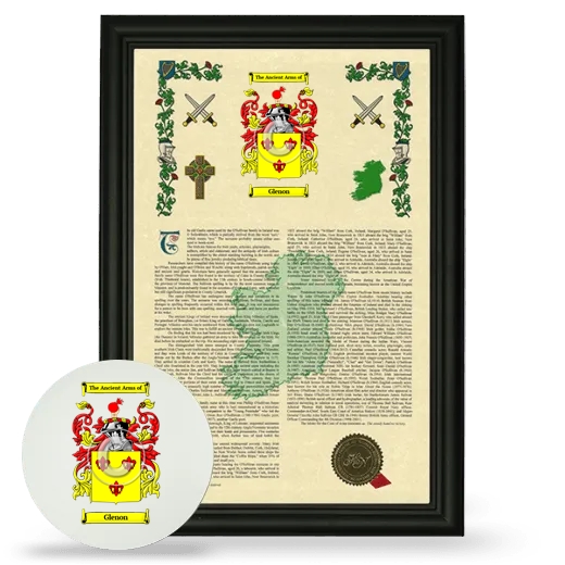 Glenon Framed Armorial History and Mouse Pad - Black