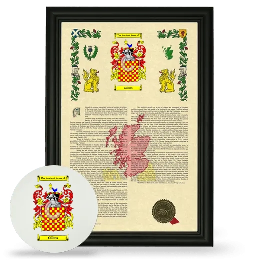 Gillins Framed Armorial History and Mouse Pad - Black