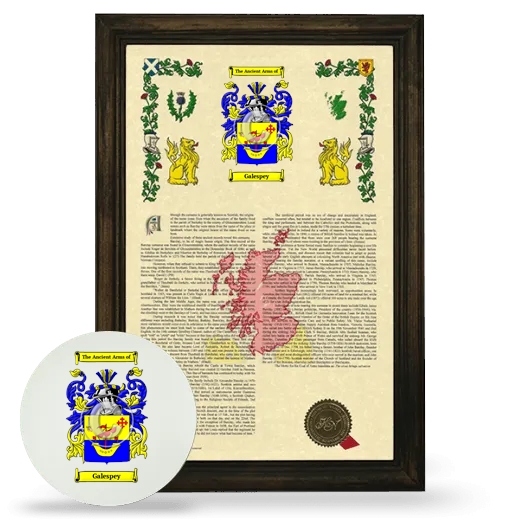 Galespey Framed Armorial History and Mouse Pad - Brown