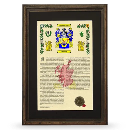 Galespey Deluxe Armorial Framed - Brown