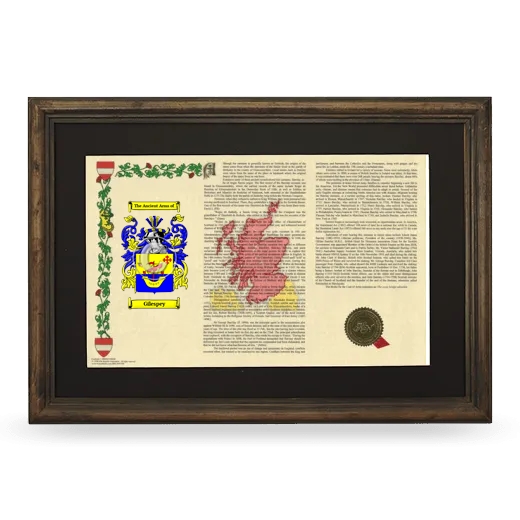 Gilespey Deluxe Armorial Landscape Framed - Brown