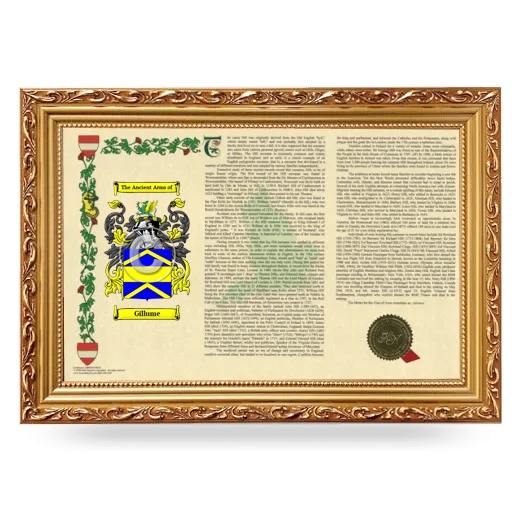 Gillume Armorial Landscape Framed - Gold