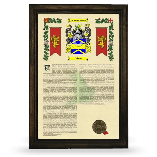 Gilone Armorial History Framed - Brown