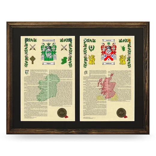 Double Armorial History Framed- Brown