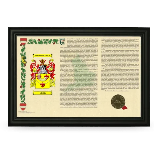 Gillon Armorial Landscape Framed - Black