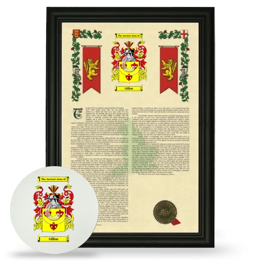 Gillon Framed Armorial History and Mouse Pad - Black