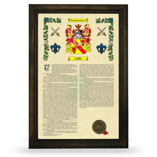 Legilly Armorial History Framed - Brown