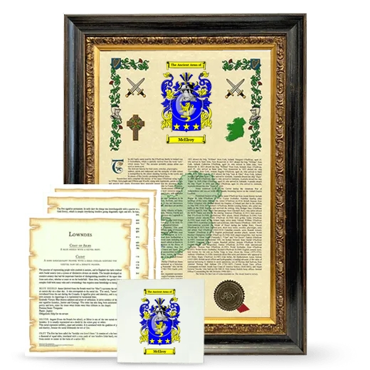 McElroy Framed Armorial, Symbolism and Large Tile - Heirloom