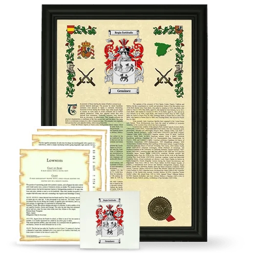 Geminez Framed Armorial, Symbolism and Large Tile - Black