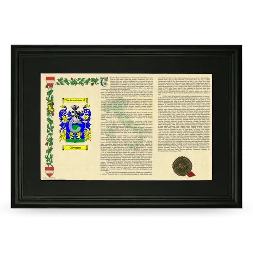 Giovenco Deluxe Armorial Landscape Framed- Black