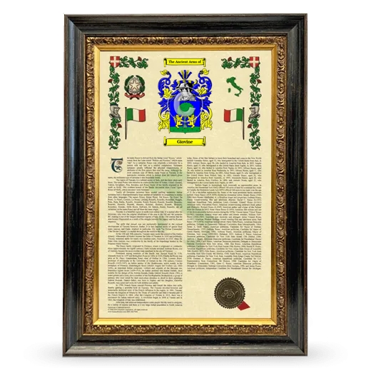 Giovine Armorial History Framed - Heirloom