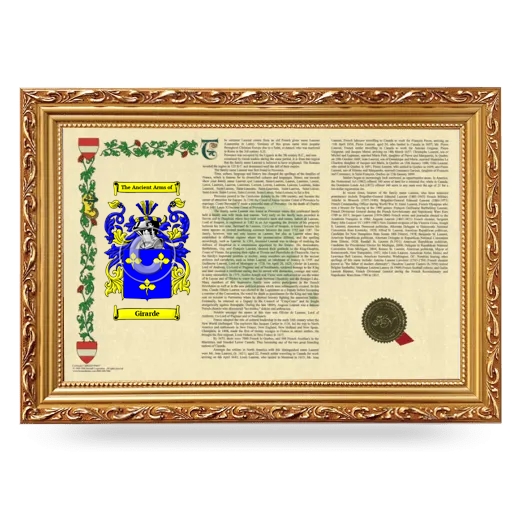 Girarde Armorial Landscape Framed - Gold