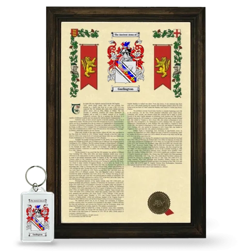 Gurlington Framed Armorial History and Keychain - Brown