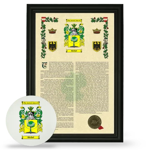 Kitchel Framed Armorial History and Mouse Pad - Black