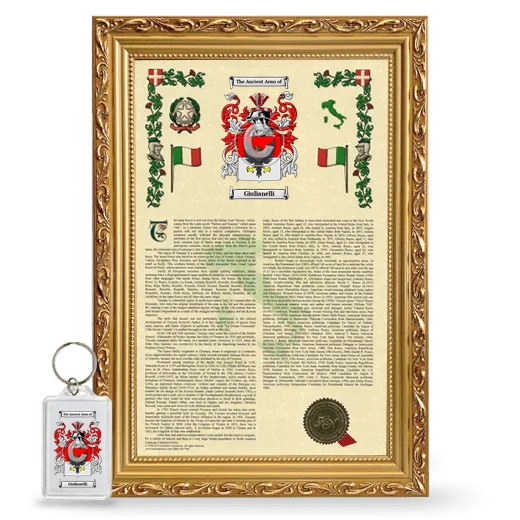 Giulianelli Framed Armorial History and Keychain - Gold