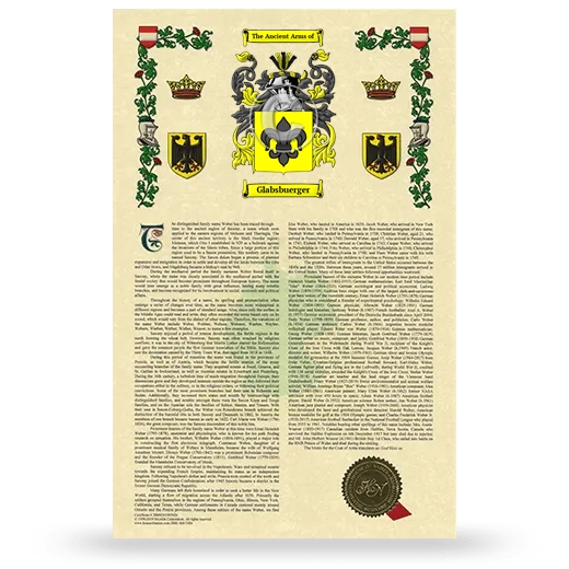 Glabsbuerger Armorial History with Coat of Arms