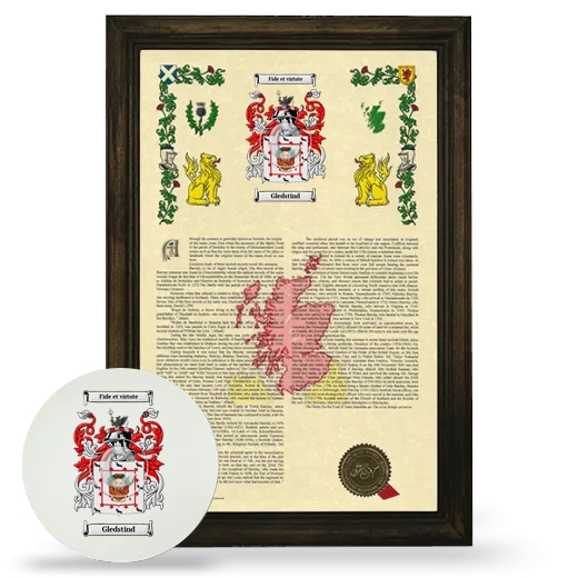 Gledstind Framed Armorial History and Mouse Pad - Brown