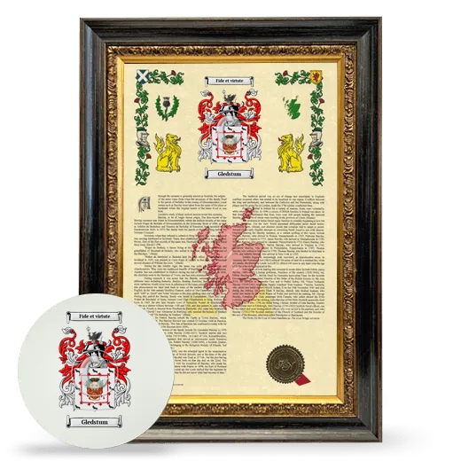 Gledstum Framed Armorial History and Mouse Pad - Heirloom