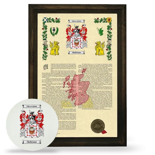 Gledstume Framed Armorial History and Mouse Pad - Brown