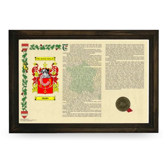 Gladet Armorial Landscape Framed - Brown