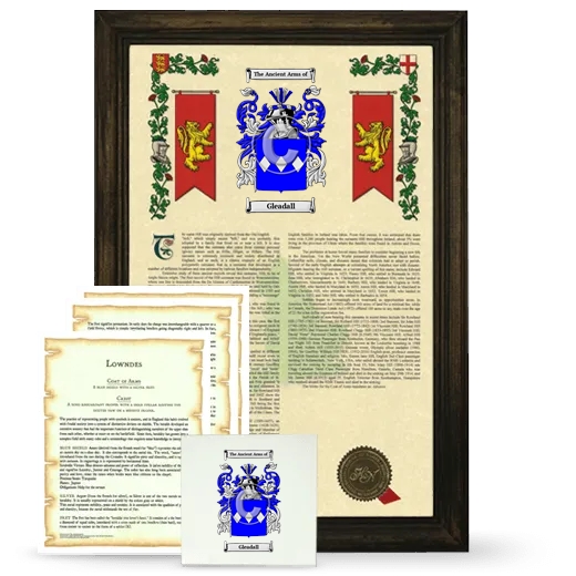 Gleadall Framed Armorial, Symbolism and Large Tile - Brown