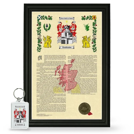 Clendennine Framed Armorial History and Keychain - Black