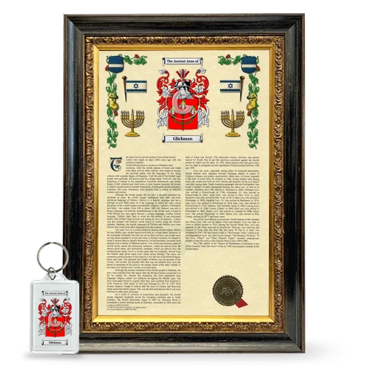 Glickman Framed Armorial History and Keychain - Heirloom