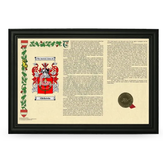 Glickstein Armorial Landscape Framed - Black