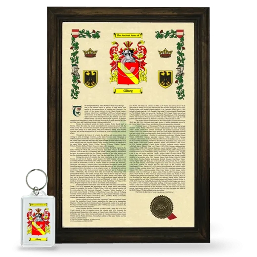 Gllueg Framed Armorial History and Keychain - Brown