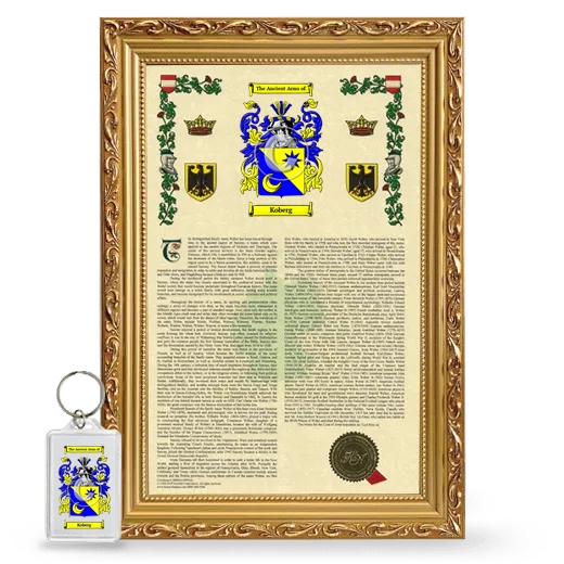 Koberg Framed Armorial History and Keychain - Gold