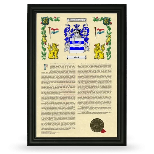 Gock Armorial History Framed - Black