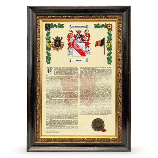 Gosne Armorial History Framed - Heirloom