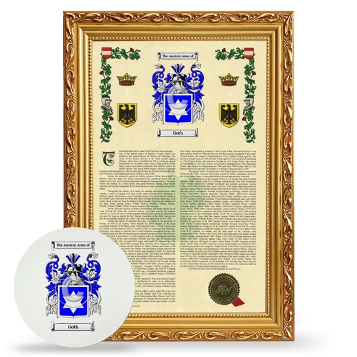 Goth Framed Armorial History and Mouse Pad - Gold