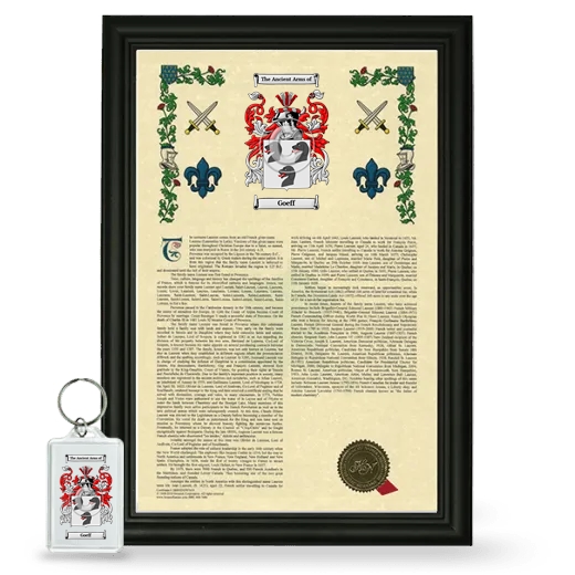 Goeff Framed Armorial History and Keychain - Black