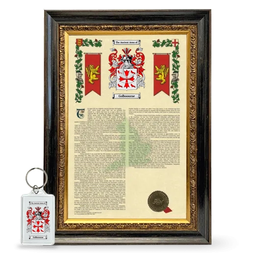 Golboourne Framed Armorial History and Keychain - Heirloom