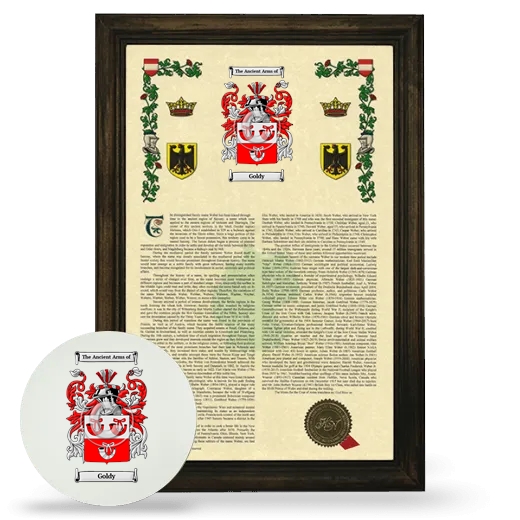 Goldy Framed Armorial History and Mouse Pad - Brown