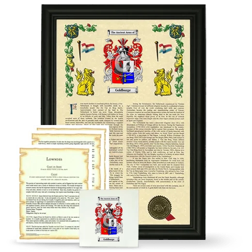 Goldburge Framed Armorial, Symbolism and Large Tile - Black