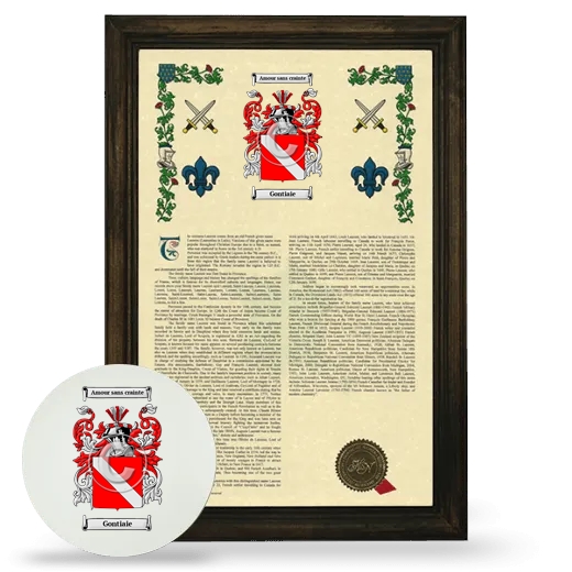 Gontiaie Framed Armorial History and Mouse Pad - Brown