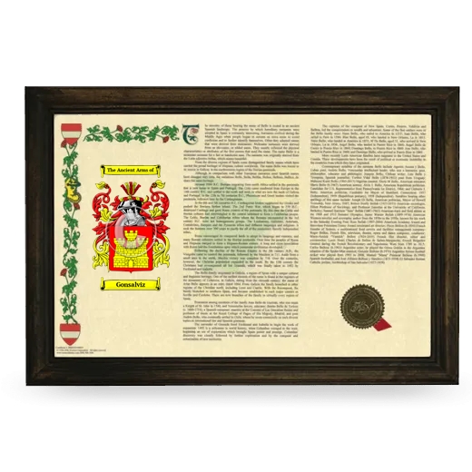 Gonsalviz Armorial Landscape Framed - Brown