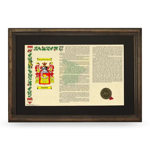 Gonsalviz Deluxe Armorial Landscape Framed - Brown